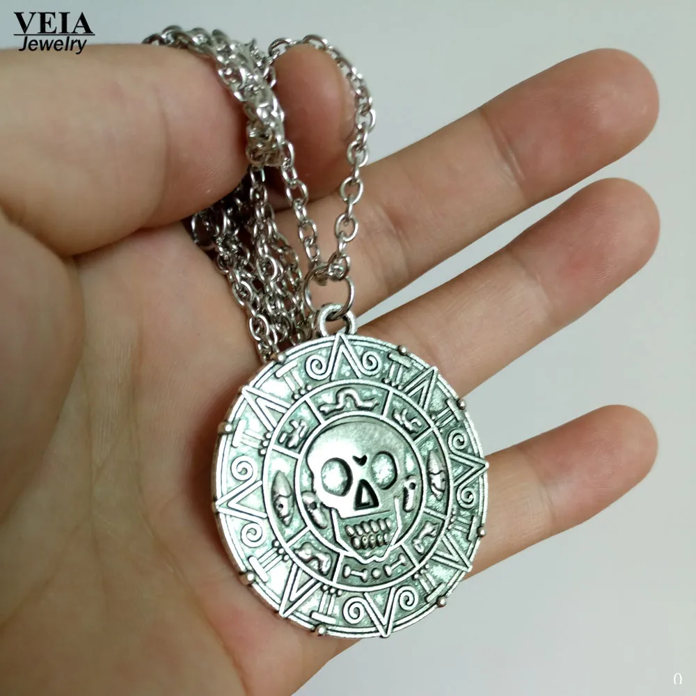 2017 фильм Пираты Карибского моря ожерелье ацтеков винтажные серебряные медальон