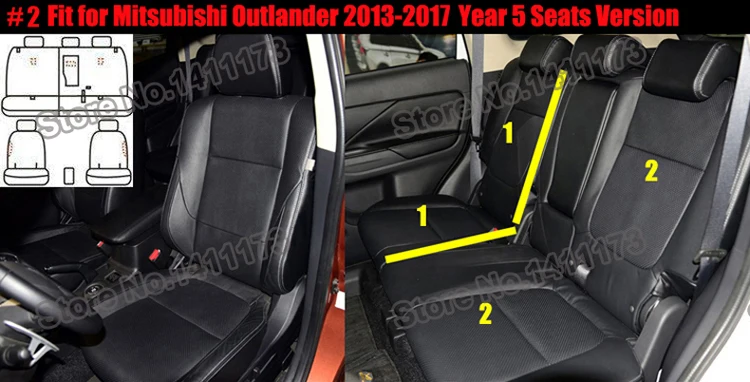 Чехлы для сидений автомобиля carпортной, на заказ, подходят для Mitsubishi Outlander 2013, аксессуары для автомобильных сидений, защита для сидений из искусственной кожи