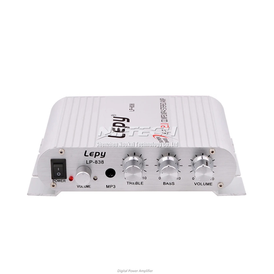 LP-838 Lepy Мини цифровой автомобильный усилитель мощности 2.1CH 20 Вт 2x15 Вт Hi-Fi MP3 MP4 Стерео Усилитель DVD мотоцикл домашний бас аудио плеер
