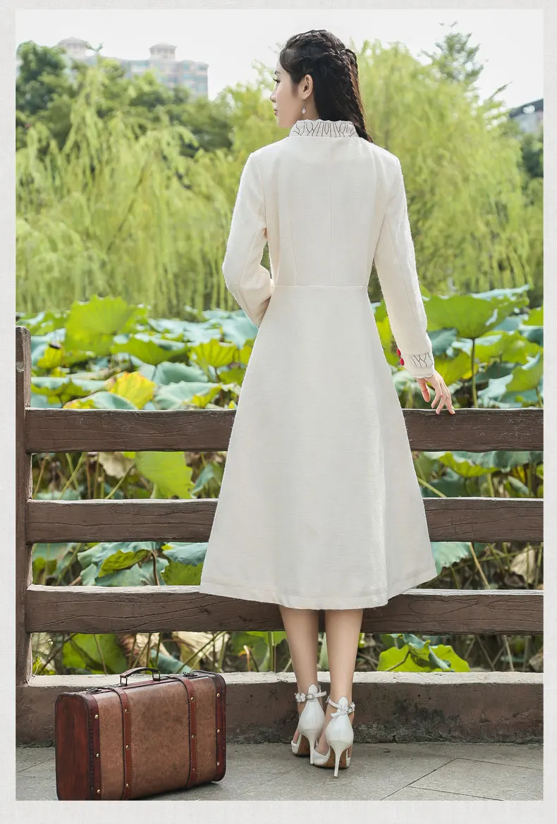 2016 зимнее женское пальто винтажное Ретро однобортное шерстяное с