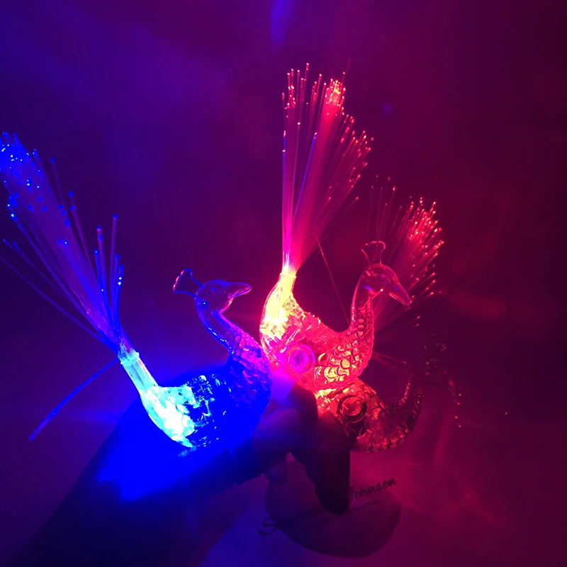 Павлина лампочка на палец разноцветная светящаяся ночные светильники Рынок