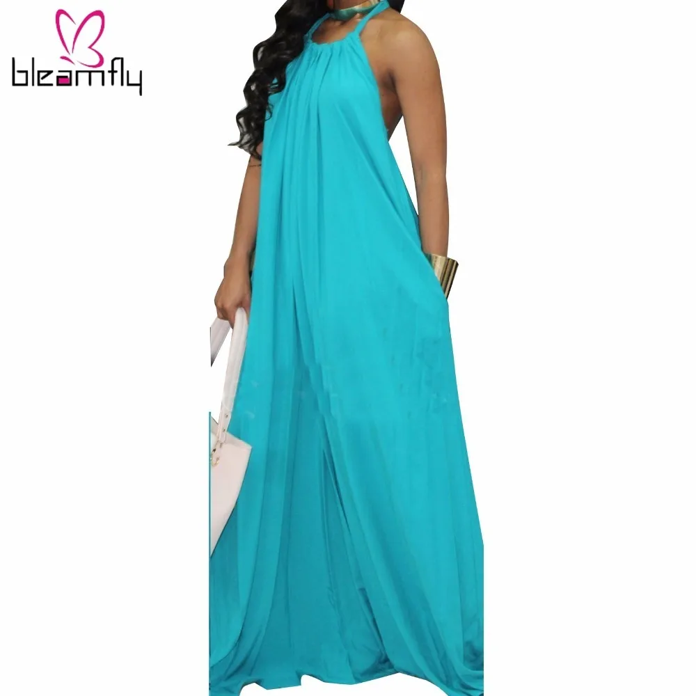 Женское длинное платье белое желтое синее Пляжное с открытой спиной|Женские