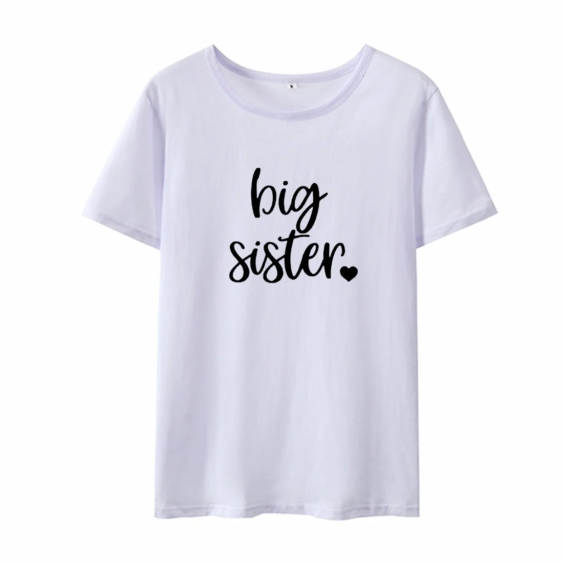 Женская футболка Big Sister с круглым вырезом и коротким рукавом, хлопковая свободная футболка, женские черные и белые футболки большого размера, женские топы