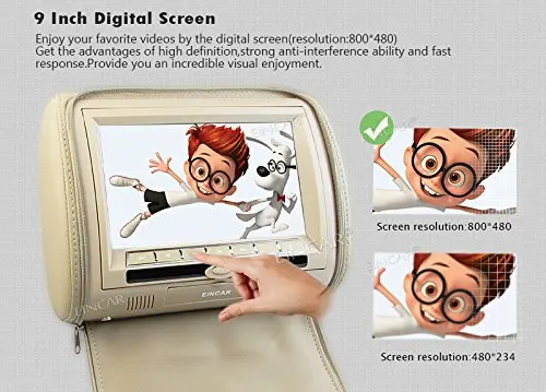 Серый 2x9 &quotцифровой экран на молнии автомобильный подголовник dvd плеер USB FM