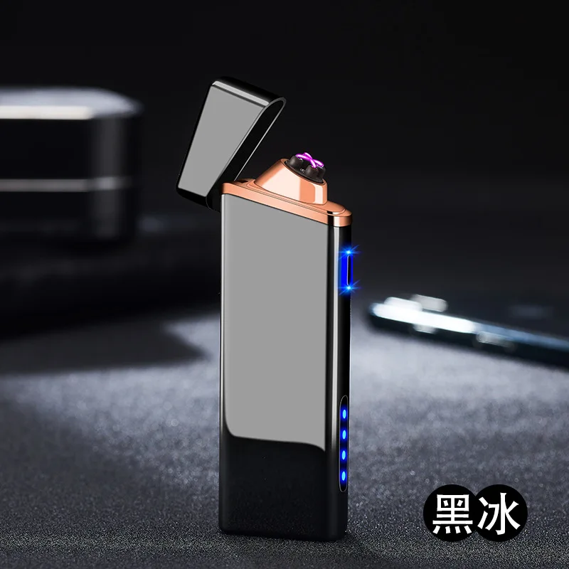 Arc Plasma Lighters Отпечаток пальца курительная электрическая зажигалка с гнездом usb двойная дуга плазма перезаряжаемая металлическая сигаретная Зажигалка сигара 2 дуги Зажигалка труба свеча - Color Name: Arc Plasma Lighters