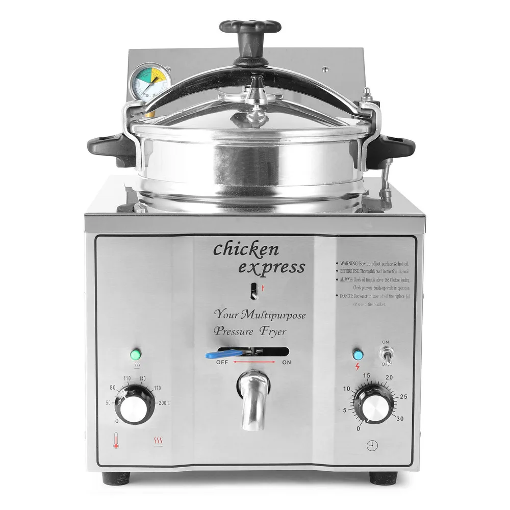 Мощная настольная фритюрница 3 кВт 16 л литров электрическая из нержавеющей стали