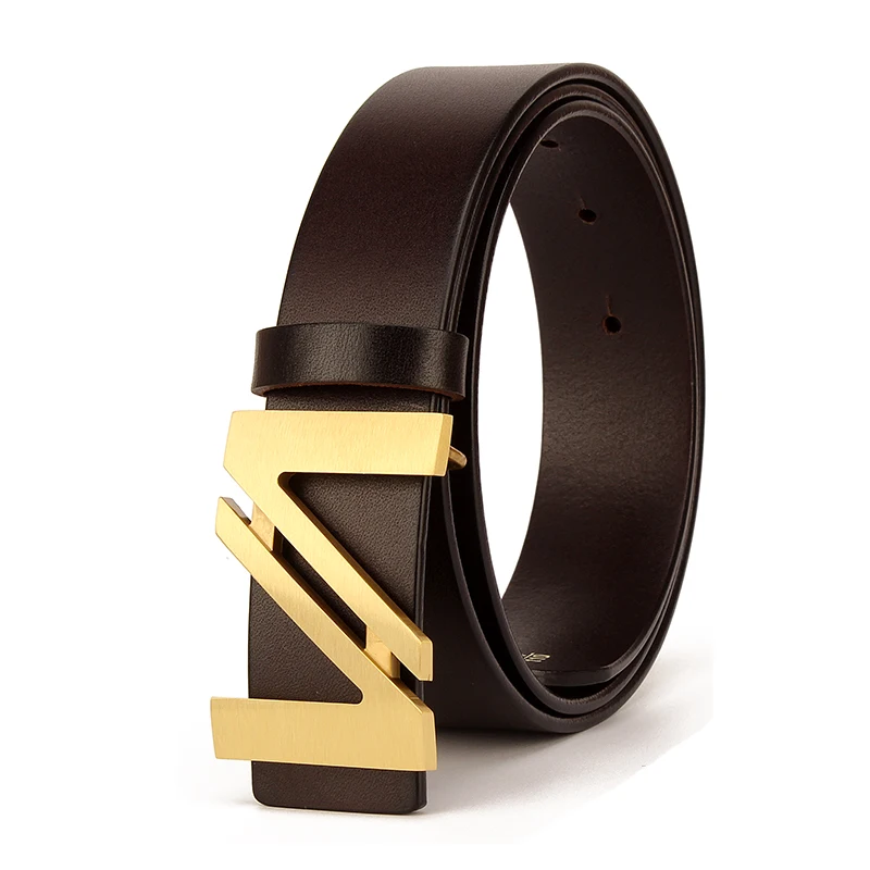 Ремень мужской роскошный бренд 2019 Новый SLIGOLEEE Золотой деловой ремень из