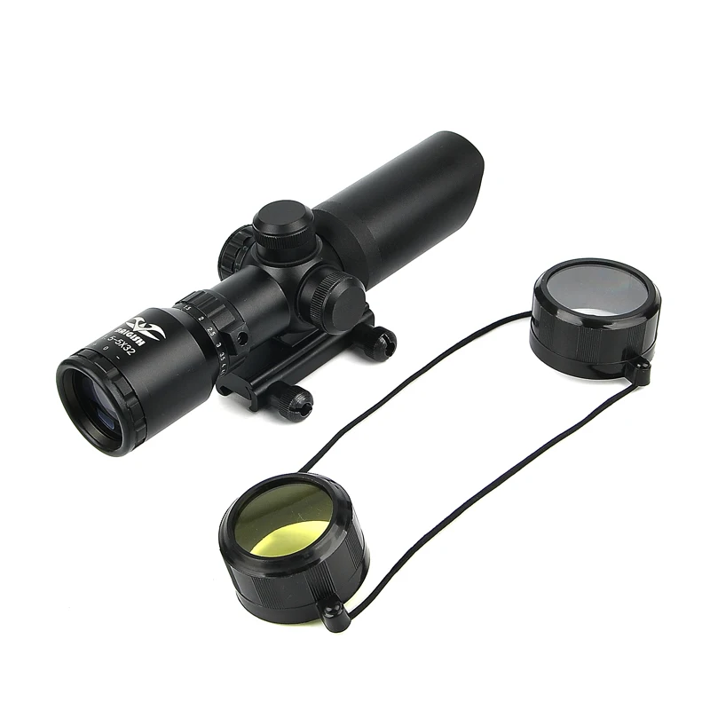 1.5-5X32 Short Dot Scope Hunting Riflescope Red Green Illuminated Optical Scope Rail 20mm Crossbows For Hunter Air Soft Sight