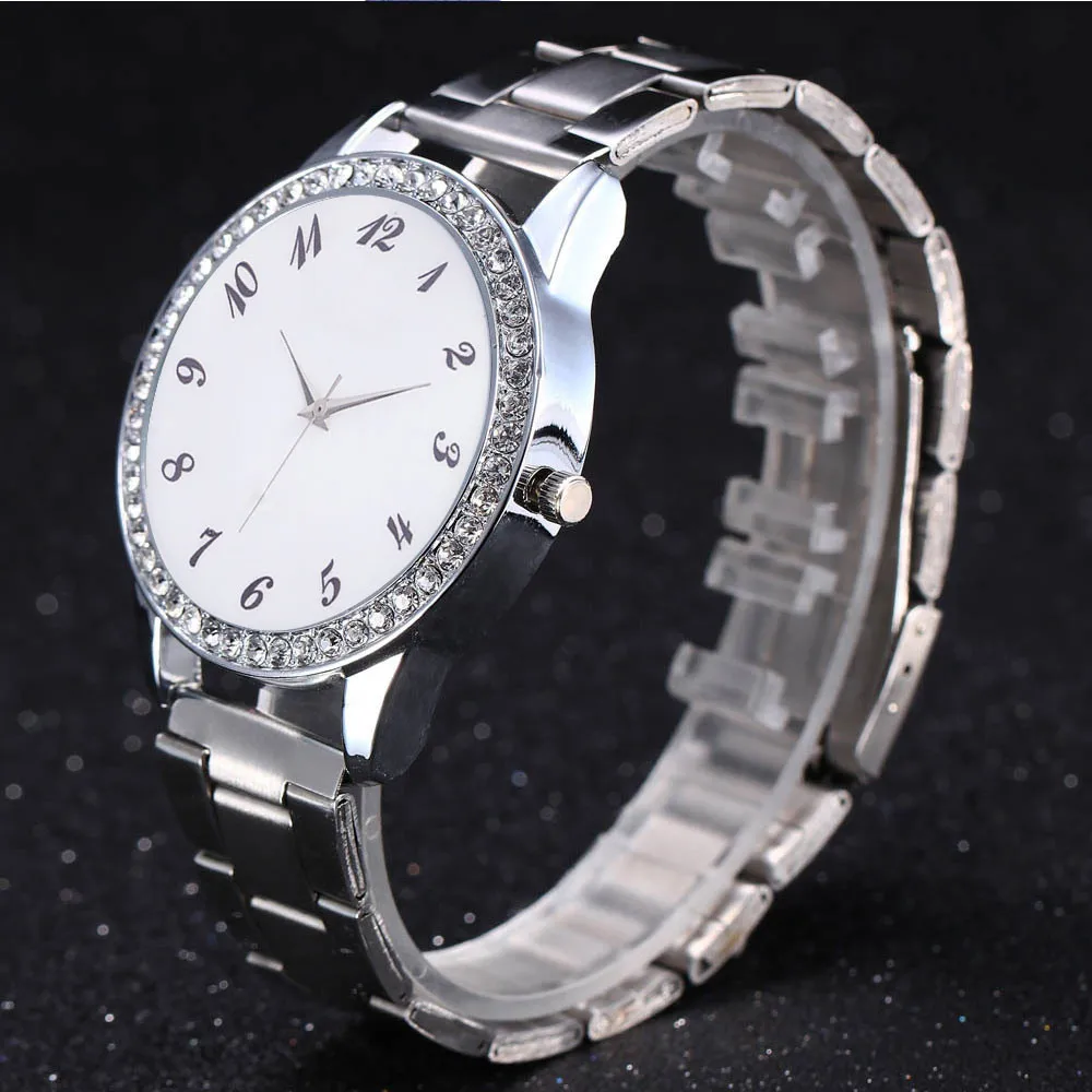 

Women Fashion Stainless Steel Band Analog Quartz Round Wrist Watch Watches
