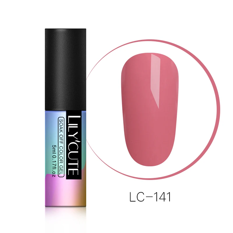 141 LILYCUTE 175 цветная серия Гель-лак для ногтей розовый блестящий дизайн ногтей УФ-светодиодный Гель-лак для замачивания полуперманентный Гель-лак - Цвет: 141