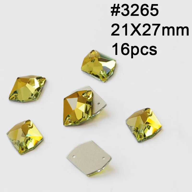 Cosmic 21X27mm Мульти размер светлый топаз пришить стразы шитые стразы кристаллы для шитья для свадебного платья одежда - Цвет: Cosmic 21X27mm