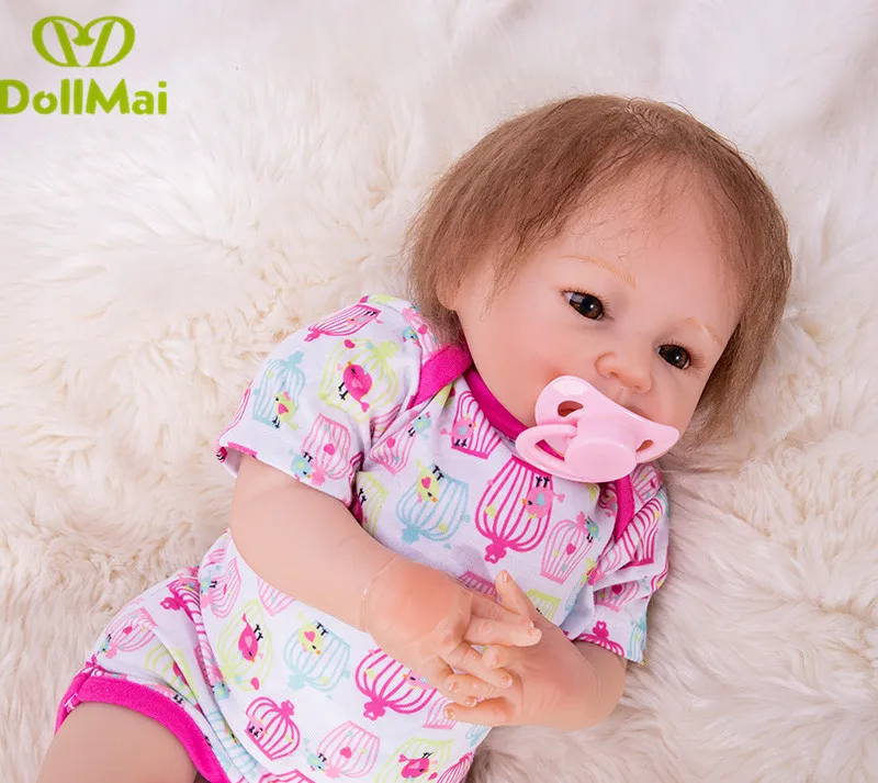 Милая новорожденная девочка bebes reborn 46 см силиконовая кукла baby настоящая мягкая