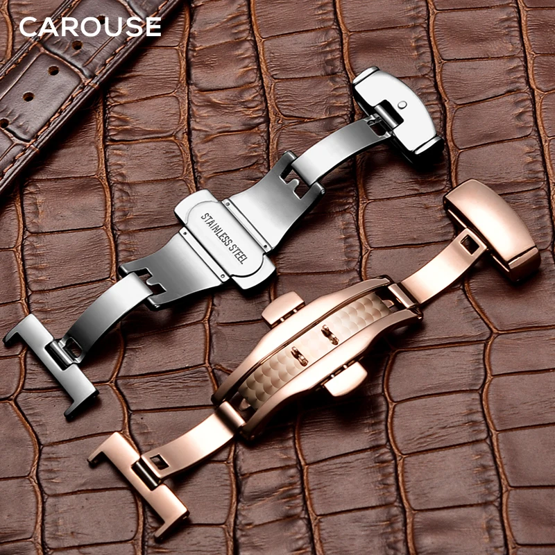 Ремешок для часов Carouse с застежкой-бабочкой сменный двойной складной браслет