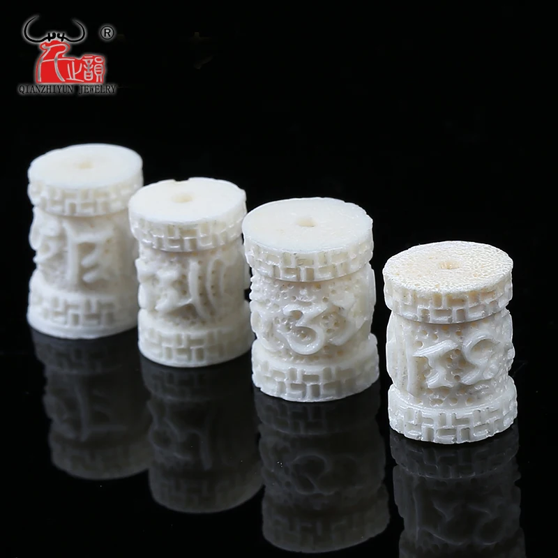 Натуральный рога пластины гравировки шесть слов буддийские четки DIY звезда месяц