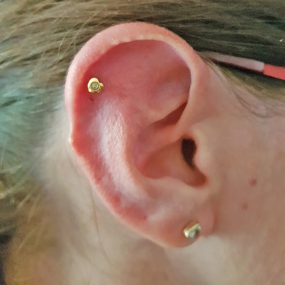 

BOG- Pair 20g Surgical Steel Full Moon Star Gem Heart Pearl Ear Stud Earrings Studs Tragus Cartilage Fashion Piercing Jewelry