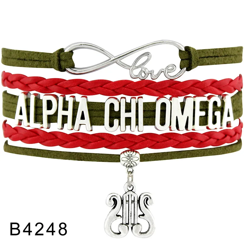 Колледж Fratority AKA DST GPhiD зет ADPi AGS ZTA Альфа Omicron Pi AGK Чи Омега Tri Delta Sigma Kappaa Phi Mu Гам Браслеты - Окраска металла: B4248
