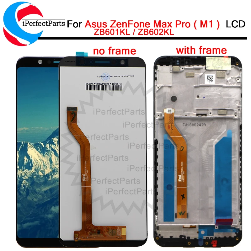 5,9" ЖК-дисплей для Asus ZenFone Max Pro(M1) ZB601KL ZB602KL, сенсорная ЖК-панель, стеклянный экран, дигитайзер в сборе+ рамка