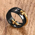 NEWBUY модное черноеЗолотое кольцо из нержавеющей стали для мужчин, вращающееся кольцо в стиле панк, мужские ювелирные изделия вечерние Ринок