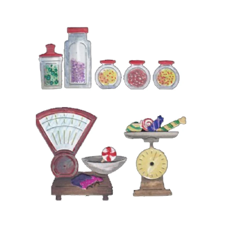 Пончики мороженое напитки приправа чайники Подсвечник металл резки штампы для DIY