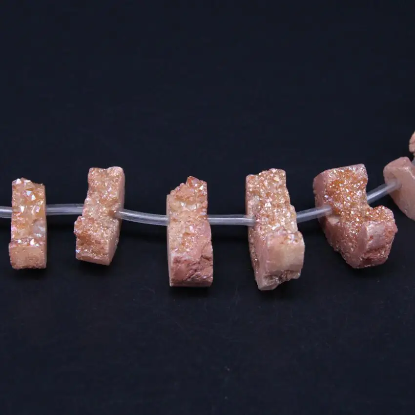 15 5 &quotнитка Шампань Титан натуральный кварцевый дружий геод сверху