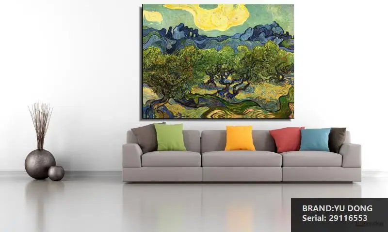 Пейзаж с деревьями жикле плакат by винсент ван гог печати уолл картина маслом