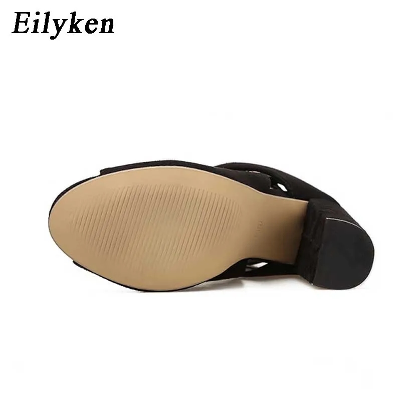 Eilyken/женские сандалии из флока Туфли-гладиаторы на высоком каблуке с ремешком