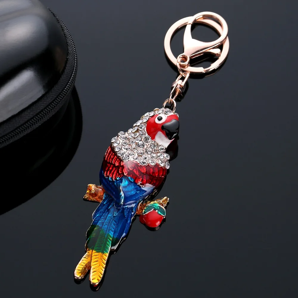 Parrot Bird Pendant Charm Rhinestone Crystal Purse Bag Keyring Key Chain Accessories Wedding Party Gift | Украшения и аксессуары