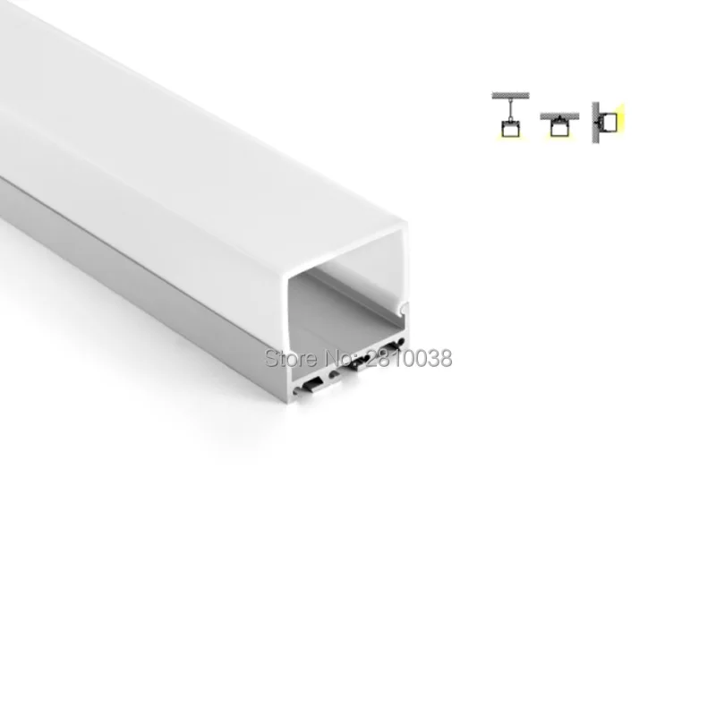 100X2 м наборы/партия офисное освещение профиль led алюминий 42 мм высокий квадратный