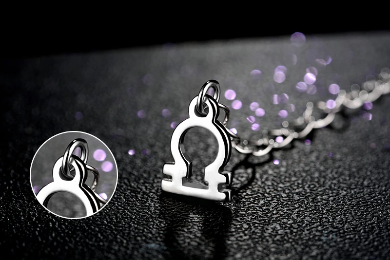 12 Constellation 925 Sterling Silver Pendant Zodiac Sign necklace Women Virgo Libra Scorpio Aquarius Necklace Wedding Jewelry