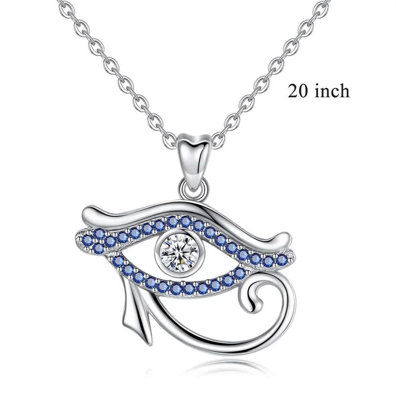 EUDORA, 925 пробы, серебряное, голубое, сглаза, CZ подвеска, ожерелье, на удачу, глаз любви, шарм, хорошее ювелирное изделие, подарок на день рождения D341 - Окраска металла: Pendant with 20chain