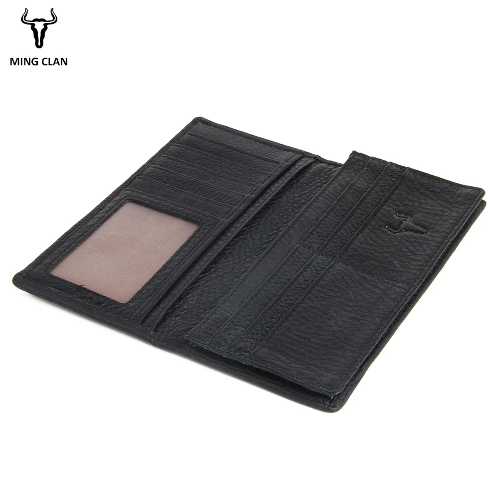 Mingclan Men Purse Long Wallet Male Clutch Leather Wallets Business Travel Wallet For Women Card Holder Zipper Pocket Carteira