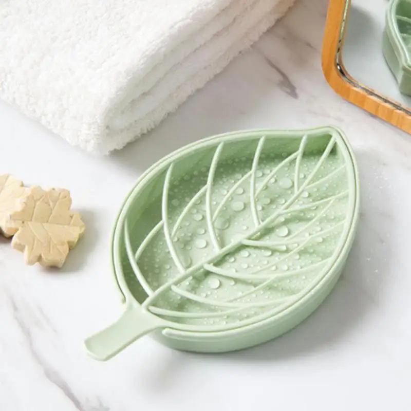 Мыльница в форме листа, мыльница, мыльница, держатель для тарелок, мыльница, душевая тарелка, походный, для ванной, домашний чехол, контейнер, Домашний Органайзер, пластик