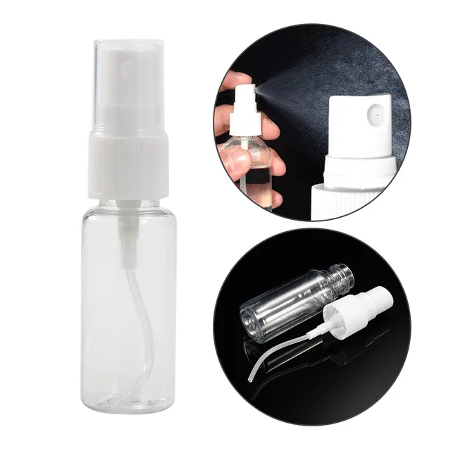 

100pc wholesale 20ml Clear Empty Refillable Plastic Pump Spray Bottles Travel Atomisers