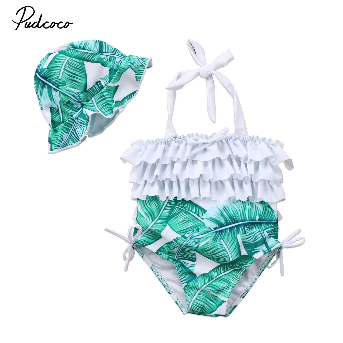 PUDCOCO/Новейшая семейная одежда для плавания с пальмовыми листьями мамы и дочки