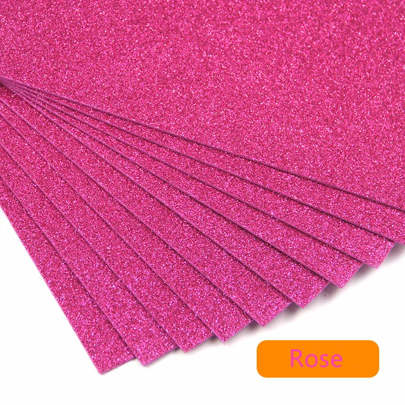 Rose 20*30 см 10 шт./лот без клея золотой блеск губчатая бумага EVA foam paper листы детский сад для самостоятельного изготовления бумаги без клея - Цвет: Rose