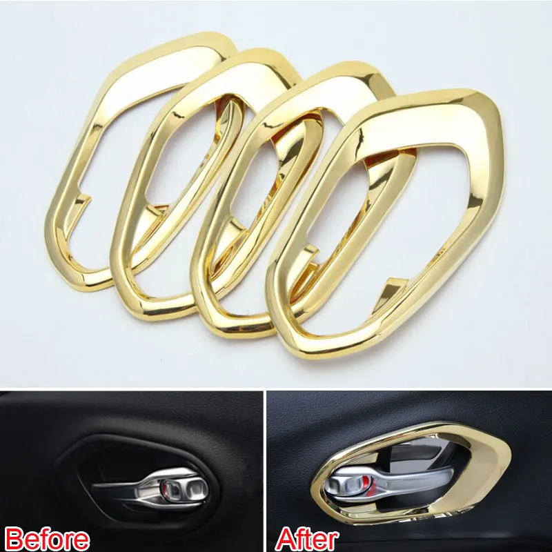 

4pcs/set ABS Car Interior Side Door Handle Cover Bowl Trim Matt Decoration Fits For Jeep Cherokee 2014 2015 Car Styling Covers