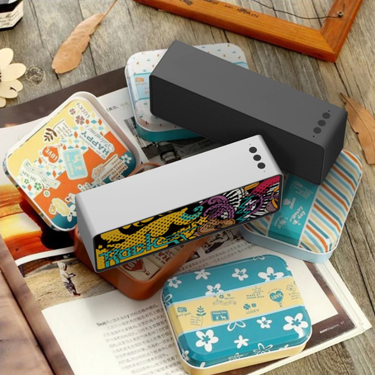 Портативный беспроводной Bluetooth Hi-Fi супербасы громкий стерео звук Doodle динамик с FM AUX TF Аудио
