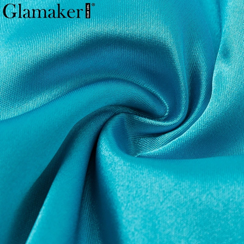 Glamaker, сексуальное Плиссированное сатиновое платье с длинным рукавом, женское, элегантное, короткое, мини платье, вечерние, для клуба, бодикон, ночное платье, festa vestidos