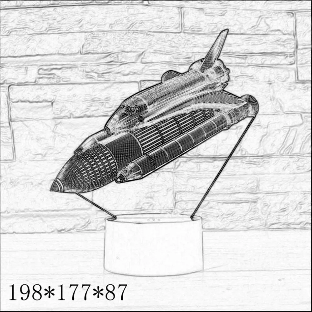 Space Shuttle 23d Light Colorful Led Vision Gift Atmosphere Table Lamp | Лампы и освещение