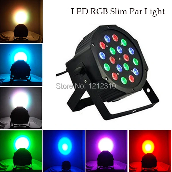 

DHL Free 6PCS/LOT 18 Led Stage Light High Power RGB Par Light With DMX512 Master Slave Led Flat DJ Equipments Controller