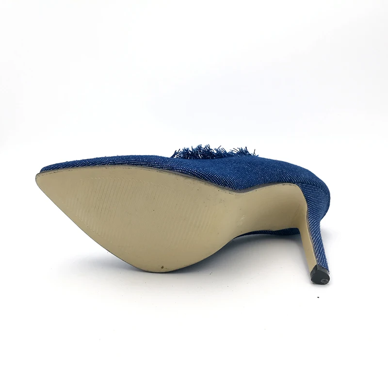 Женские парусиновые туфли на высоком каблуке 11 см с острым носком|shoe heel|high heelsladies