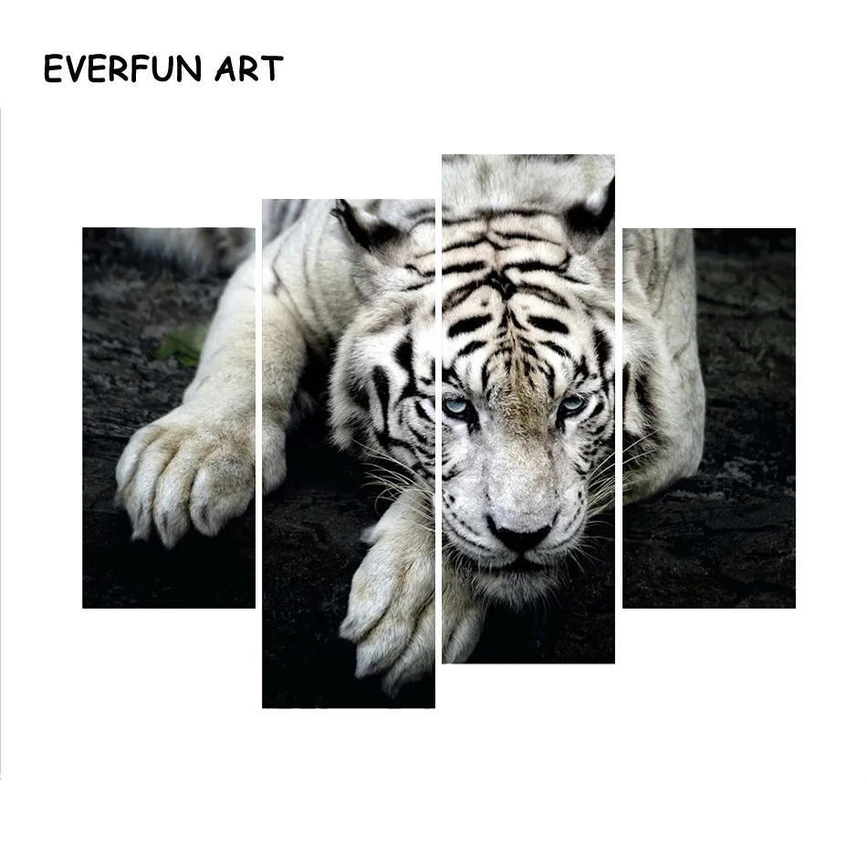 Everfun искусство Unframed indoor Декор холсте тигр животное картина маслом | Дом и сад