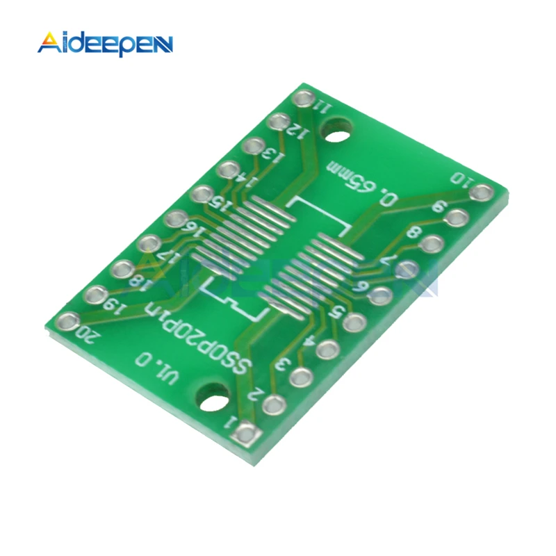 10 шт./лот SOP20 SSOP20 TSSOP20 в DIP20 Pin плата SMD IC адаптер конвертер гнездо модуль 0 65 мм 1 27
