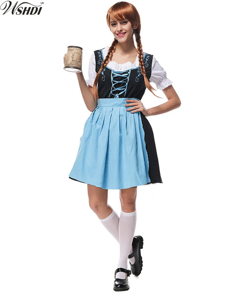 Женский немецкий пивной костюм для девушек маскарадный Баварской Хайди дирндл
