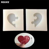 diy hair ornaments tools jewelry accessories transparent silicone mold drops gum resin heart shaped puzzles couples manual molds