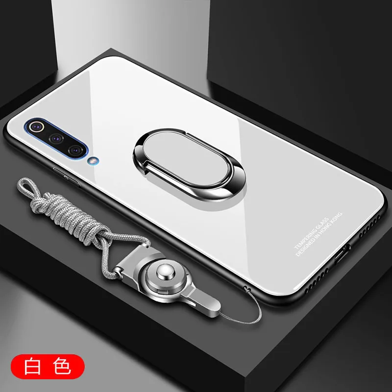Чехол для Samsung Galaxy A30 A50, роскошный жесткий чехол из закаленного стекла с кольцом-подставкой, магнитная защитная задняя крышка, чехол для samsung a50 a30