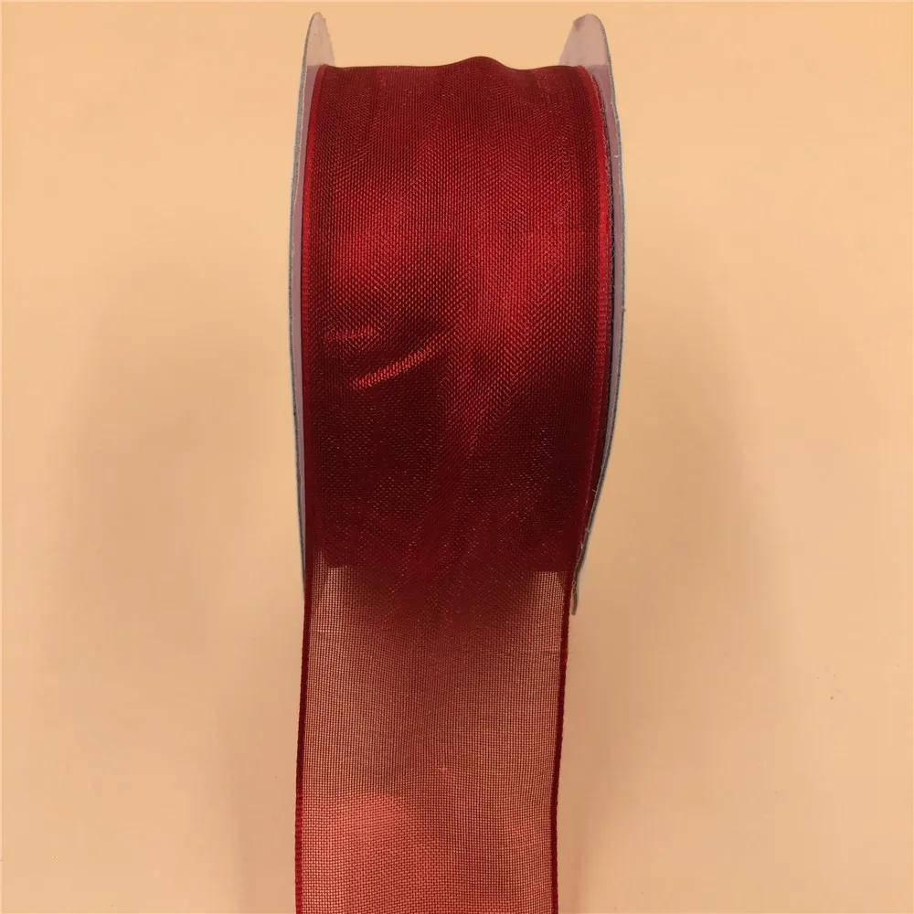 38MM X 25yards Red Wired Organza Ribbon for Gift Box Wrapping Decoration N2135 | Дом и сад