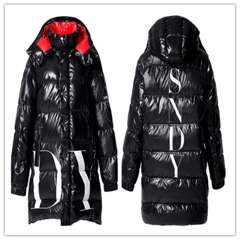 2018 New Winter Large Size Loose Warm Thicken Hooded Long Women Down Jacket Fashion Trendy Solid Couple Wear 90% Coat LF199 | Женская
