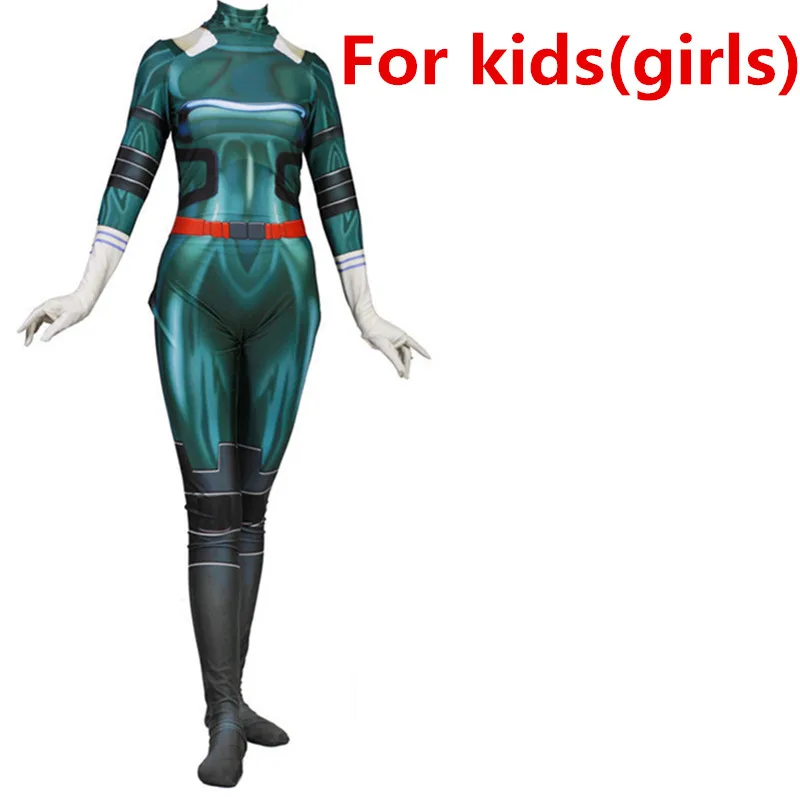 For kids (girls) Аниме Мой герой Academy Косплей Midoriya Izuko Deku костюмы парик мужчины женщины zentai боди костюм костюмы на Хэллоуин для детей и взрослых - Цвет: For kids (girls)