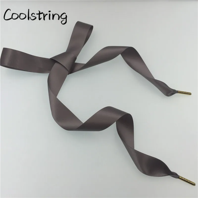 Coolstring/двухсторонние глянцевые шифоновые шнурки для обуви 70-160 см, плоские шелковые Ленточные кроссовки со шнурками шириной 2,22 см, 1 пара, Прямая поставка